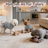 YUDODO Dog Sweater Dress for Dogs Girl with Bowtie Turtleneck Knitted Pet Dress Dog Winter Clothes Warm Sweaters for Puppy Yorkies Chihuahua Grey L