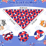 Shyyween 108 Pcs 4th of July Dog Bandanas Bulk Patriotic Bandanas for Dog Independence Day Pet Scarf Bibs Soft Triangle Flag Neckerchief Adjustable Washable Holiday Scarf for Pet Costume Accessories