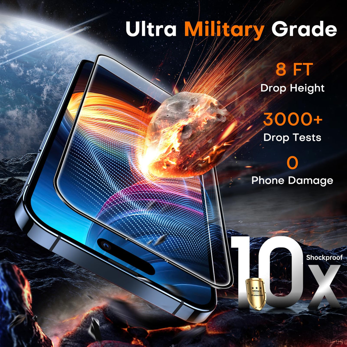 TOCOL for iPhone 15 Pro Max Screen Protector, [9H Hardness] [Military Grade Shatterproof] HD Tempered Glass for iPhone 15 Pro Max Full Coverage Screen Protector, Easy Installation, 2 Pack