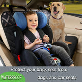 YOVEEKLE Back Car Seat Cover for Dogs, Nonslip Waterproof Dog Car Seat Protector for Rear Bench Stays Securely in Place Fits for Vehicles & SUVs (Black)
