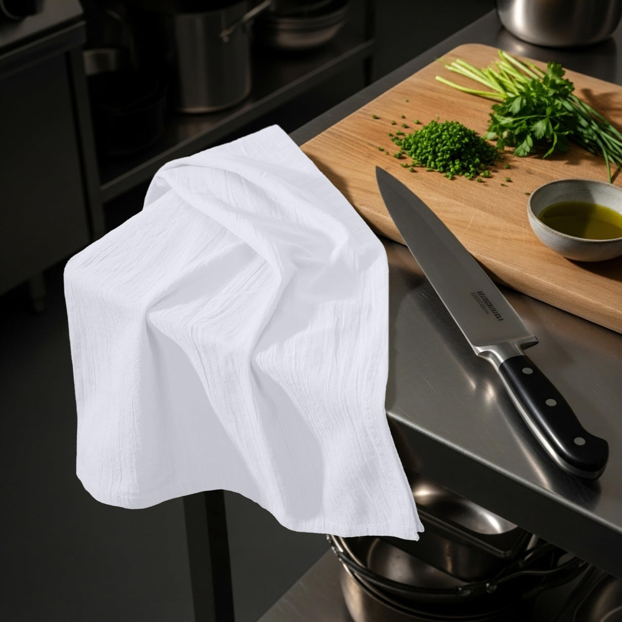 White Flour Sack Towels [12 Pack - 28 x 28 Inch] 100% Cotton Tea Towels for Cleaning & Drying - Highly Absorbent Kitchen Dish Cloth