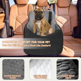 Dog Car Seat for Small/Medium Dogs - Dog Booster Seat with Safety Straps & Non-Slip Base, Travel Pet Car Seat with Storage Pockets, Washable & Removable, Suitable for Dogs Under 35 lbs (Black&Gray)