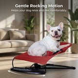 Cat & Dog Rocking Chair - Bouncer Bed for Frenchie, French Bulldog Lounge, Outdoor Portable Foldable Pet Furniture. Adjustable Height, Breathable Mesh, Safety Harness for Small Animals & Puppies