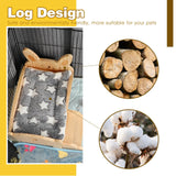 Rypet Wooden Guinea Pig Bed with Stairs and Mat Cozy Small Animals Cushion Bed Detachable Small Pet Hut Habitats for Guinea Pig Dwarf Rabbit Chinchillas Hamster Ferret