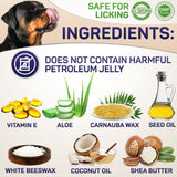 Dog Paw Balm Natural Moisturizer for Dry Cracked Paws - Lick Safe Paw Cream Wax with Aloe Vitamin E - Winter Summer Protection Hot Pavement Snow Salt - Healing Nose Balm
