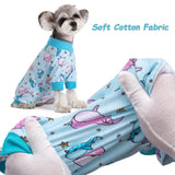 Dog Recovery Suit for Surgery Small Medium Dogs Onesie, Cute Soft Dog Pajamas Bodysuit Cone Alternative Prevent Licking Recovery Suit Female Male (Dolphins, Large)