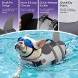 Bess Bridal Dog Life Jacket - Shark Life Vest for Swimming Boating - Reflective Lifejacket Swimsuit for Small Medium Large Dogs - High Buoyancy Lifesaver Preserver with Rescue Handle, Grey Shark XL