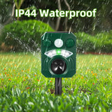 2024 Upgraded Ultrasonic Animal Repellent Cat Repellent Outdoor Solar Animal Repeller with Motion Sensor Flashing Light Skunk Repellent for Yard to Scare Away Deer Dog Raccoon Squirrel Coyote,2 Pack
