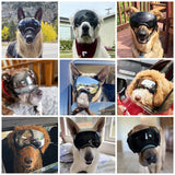 NAMSAN Dog Goggles for Large Dogs, Black/Silver Lenses Replaceable, Dog Sunglasses Medium to Large Breed, Anti-UV Doggie Eye Protection, Adjustable Driving Glasses, Windproof Dustproof, Black