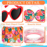 GANSHAYA Hawaiian Porch Goose Outfits Summer Bikini Goose Clothes Costume Fits 23" Goose Statue with Hat Sunglasses & Swimming Ring