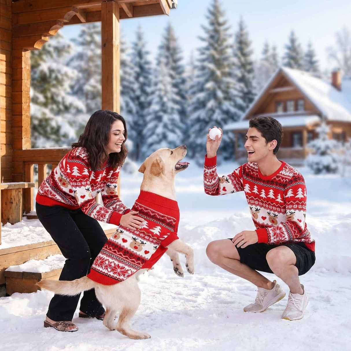 MuYaoPet Family Matching Dog and Owner Clothes Outfits,Christmas Pet Cat Sweater Costume for Small Medium Extra Large Dogs/Women/Men,Only for Pet XL