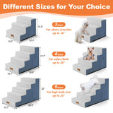 POCBLUE Dog Stairs for Small Dogs and Cats 22" H, 5-Step Pet Step for High Bed or Couch, Non-Slip Balanced Pet Ramp Indoor with High-Density Foam and Washable Cover, Grey