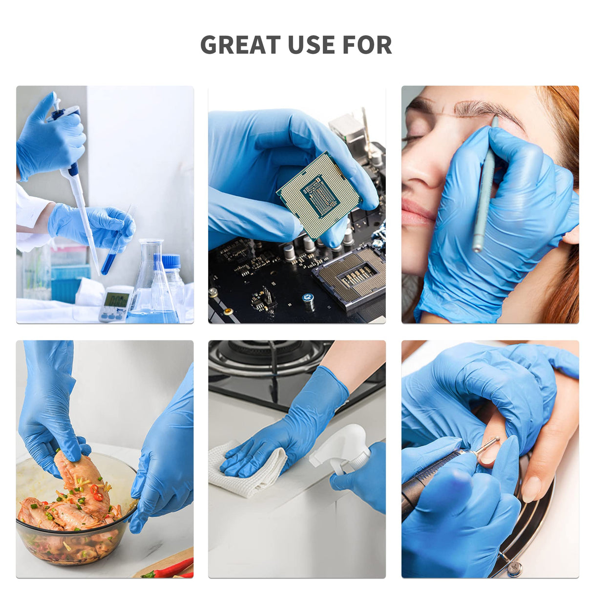Daddy's Choice Small Nitrile Gloves Disposable Blue, No Latex, No Powder, Safe Working Gloves, 100pcs (Size Small)