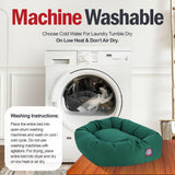 Majestic Pet 52 Inch Bagel Calming Dog Bed Washable – Cozy Soft Round Dog Bed with Spine Support for Dogs to Rest their Head - Fluffy Donut Dog Bed 52x35x11 (Inch) - Round Pet Bed X-Large – Green