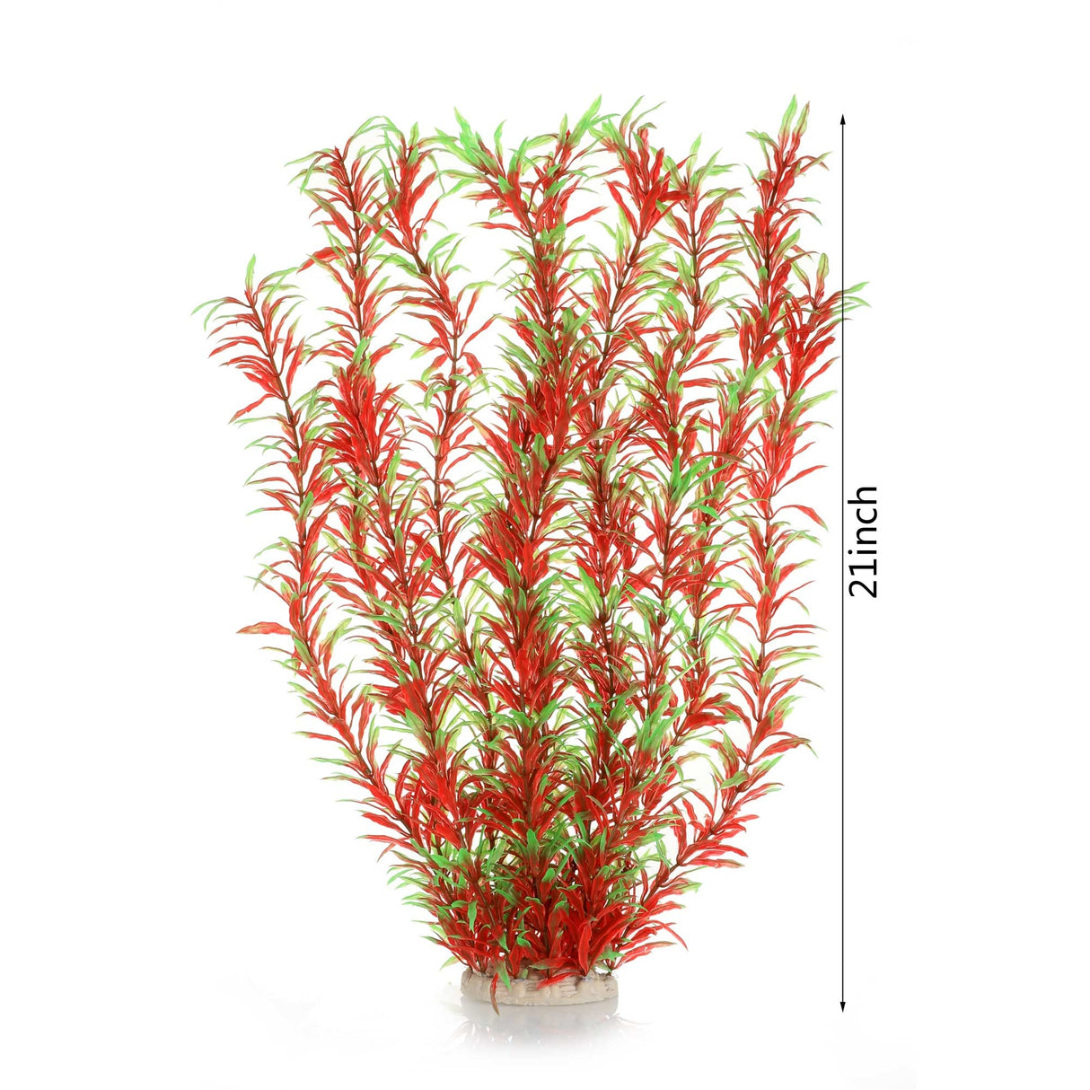 JIHAQUA Aquarium Decor Plastic Plants Extra Large 21 Inches Artificial Fish Tank Plants Tall Fish Tank Decorations (Wine 2pcs)