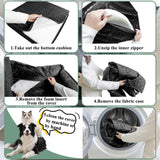 Dog Booster Car Seat for Small/Medium Dogs, VIVASNIFF 6 Inches Memory Foam Elevated Dog Pet Car Bed up to 45 lbs with 2 Safety Belts, Leakproof, Detachable and Washable (Black).