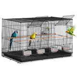 VEVOR 30-inch Flight Bird Cage, Stackable Divided Small Parakeet Cage for Parrots Canaries Cockatiels Lovebirds Finches Budgies Conures Macaws Pet Travel Birdcage with Handle and Perches
