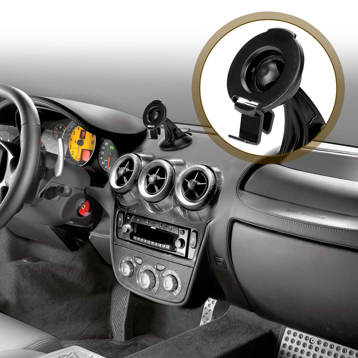 GARMIN Accessories GPS Bracket Cradle Mount Compatible with Garmin Nuvi 42LM 44 52LM 54 55LMT 56 58 2407 2408 2447 2448 2467 2497 2507 2508 2547 2548 2557 2567 2577 Nuvi GPS (2 Pack)