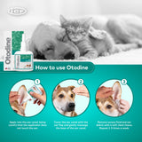 ICF Otodine Dog Ear Cleaner Solution - Veterinary Formula for Itchy Ears, Head Shaking & Scratching - Tris-EDTA Flush for Wax, Debris & Odor - Gentle & Safe for Cats & Puppies - 100ml