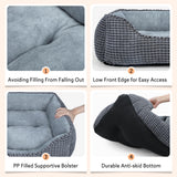 MIXJOY Dog Bed for Large Medium Small Dogs, Rectangle Washable Sleeping Puppy Bed, Soft Calming Cat Beds for Indoor Cats, Orthopedic Pet Sofa Bed, Anti-Slip Bottom with Multiple Size (20'', Grey)