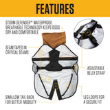 Carhartt Durable Dog Rain Jacket W/Waterproof Storm Defender Material and Adjustable Straps, Carhartt Brown/Black, Small