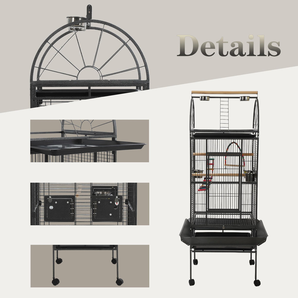 Sinopet 69-inch Large Bird Cages for Parrots,Large Parrot Cages for Large Birds, Flight Cage for Birds,Large Parakeet Cage with Birdcage Cover for African Grey,Quaker,Cockatiel,Green Cheek Conure