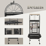 Sinopet 69-inch Large Bird Cages for Parrots,Large Parrot Cages for Large Birds, Flight Cage for Birds,Large Parakeet Cage with Birdcage Cover for African Grey,Quaker,Cockatiel,Green Cheek Conure
