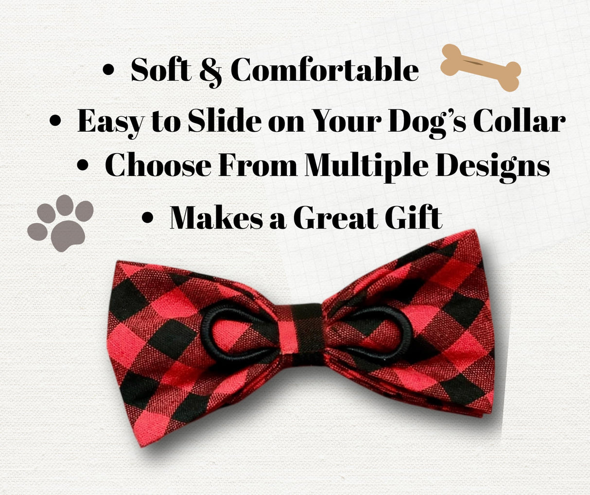 Detachable Dog Bow Tie, Slide-On Pet Bowtie for Collars, Stylish Durable Dog Lover Accessory Small, Medium & Large Dogs (Classic Rifle Paper Co Fabric, X-Large (5.5in Wide))