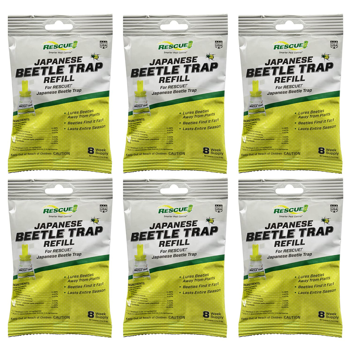 Japanese Beetle Trap Refill Lure – for RESCUE! Japanese Beetle Traps - 6 Pack