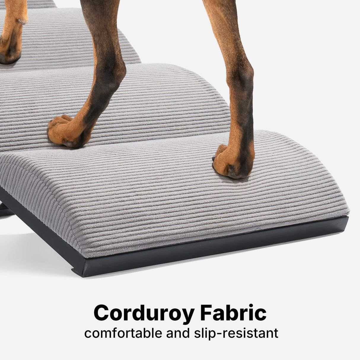 Veehoo Dog Ramp for Bed Couch for Small to Large Dog, Foldable Ramp for Dogs to Get on Bed 5 Adjustable Height from 17" to 23", Pet Cat Stairs Doggy Steps Non Slip with Metal Frame, Up to 130lbs