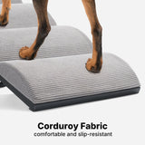Veehoo Dog Ramp for Bed Couch for Small to Large Dog, Foldable Ramp for Dogs to Get on Bed 5 Adjustable Height from 17" to 23", Pet Cat Stairs Doggy Steps Non Slip with Metal Frame, Up to 130lbs