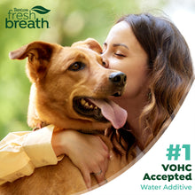 Load image into Gallery viewer, TropiClean Fresh Breath Advanced Whitening Water Additive for Dogs, Max Strength Dog Teeth Cleaning and Breath Freshener Solution, 33.8oz
