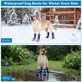 Hipaw Waterproof Dog Boots for Winter Snow Rain,Non-Slip Dog Shoes for Medium to Large Dogs,Extended Cuff Paw Protectors for Outdoor Walking Hiking