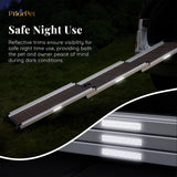 Dog Ramp for Car - Stable Anti-Slip Dog Car Ramp for Large Dogs - 63" Long & 15" Wide - 250LBS Capacity - Telescoping Pet Ramp - Lightweight - Reflective Sides - Fixing Clip - Desert Sand