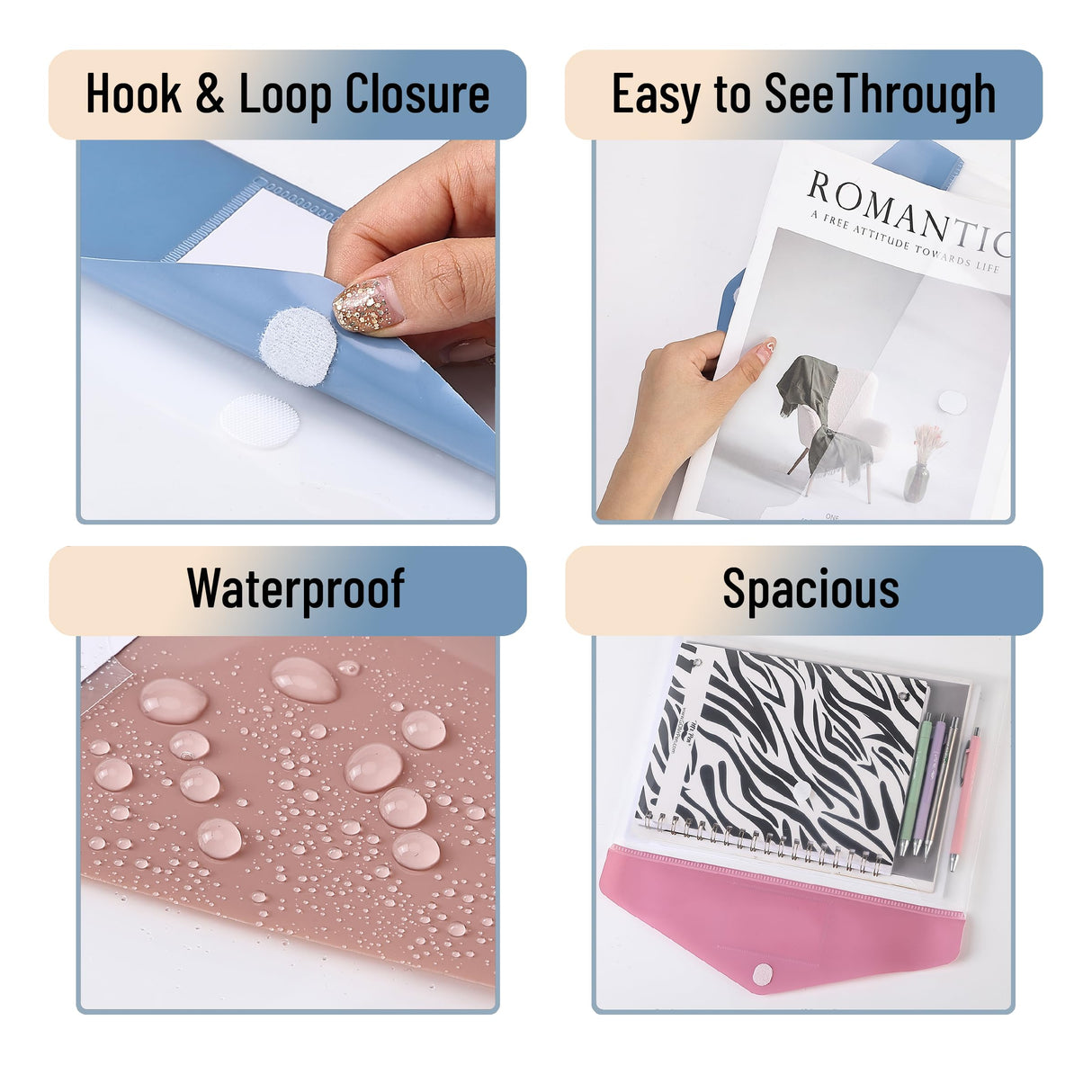 Mr. Pen- Clear Plastic Envelopes File Folders, 10 Pack, A4, Letter Size