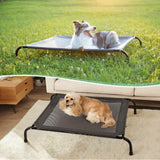 SIEMOUR Cooling Elevated Dog Bed for Extra Large Dogs with Non-Slip Floor Protectors & Breathable Mesh, XL Raised Indoor & Outdoor Dog Cot Hammock, 54" L x 35" W x 8" Th, X-Large, Grey