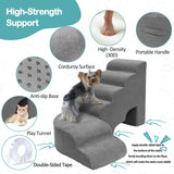 LitaiL 27.5 inches Foam Pet Steps for High Beds, Steps for Dogs to Get on Bed, L Shape Pet Ramps for Bedside, 6 Tiers Stairs for Dogs to Get on Beds for Small Medium Large Dog
