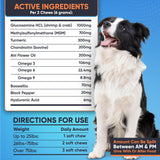 Glucosamine for Dogs -1000mg- Senior Dog Joint Supplement -Advanced Hip & Joint Support Chews w/Glucosamine, Chondroitin, MSM, Turmeric & Omega 3 for Pain & Inflammation Relief, Improved Mobility