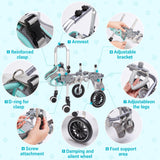 Dog Wheelchair for Back Legs，Adjustable Pets Cart Mobility Aids for Little Pets,Chest & Thigh Support,Suitable Small Medium Dogs (Two Wheels, S)