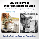 rubyloo Puffer Dog Travel Bag for Dog Moms – Doggy Diaper Bag with Pet Bowls & Food Storage or Everyday Puffy Tote – Doggy Mom Gifts for Women – Lightweight, Travel-Ready Gift for Pet Lovers – Beige