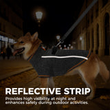 Vitiswap Reflective Dog Jacket, Warm Dog Fleece Sweater Zip Up Sweaters for Small Dogs Clothes Boy Cold Weather Coats with D-Ring for Leash, Grey Large