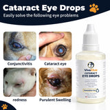 Dog Eye Drops, Cataract Eye Drops for Dogs, Daily Eye Care for Moisture, Comfort & Cleanliness, Tear Stain Support, Lubricating Ophthalmic Solution & Sodium Hyaluronate, Gentle Formul -50ML