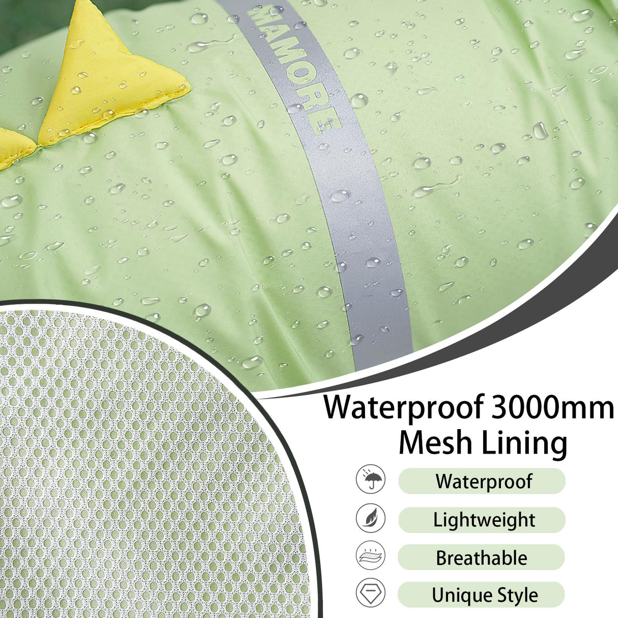 Dog Raincoat, Waterproof Reflective Adjustable Hooded Dog Rain Coat with Leash Hole, Lightweight Breathable Pet Poncho for Dogs (Green Dinosaur, Small(9-13lb))