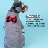 KYEESE Dog Pajamas for Small Dogs Turtleneck Stretchy Dog Pjs Pet Sweater Super Soft Warm Material Dogs Coats with Bowtie Pet Onesie Cold Weather Coat, Grey,XL