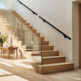 Meranti Aluminum Handrail for Indoor or Outdoor Steps and Stairs – Hand Rails for Elderly – DIY Complete Stair Railing Kit (8' Length, Black)