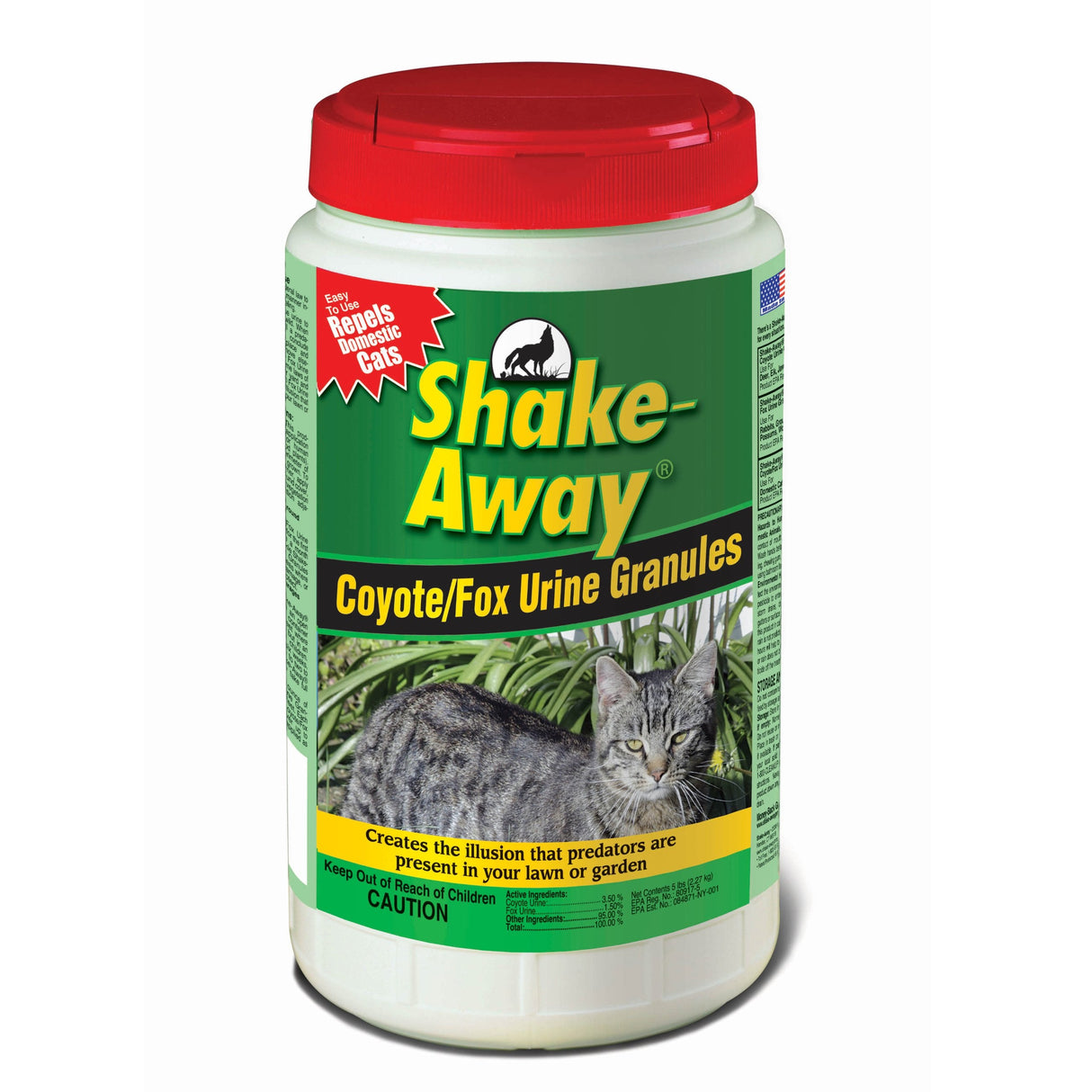 Shake Away 5006458 Coyote/Fox Urine Granules – Repels Domestic Cats, 5 lb