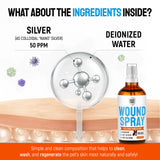 Silver Dog Wound Spray Helps with Hot Spots, Irritations, Bites, Burns, Rashes, Itch, Scratching – Better Use with a Dog Cone to Stop Licking – Safe for Large and Small Breeds – 4 oz