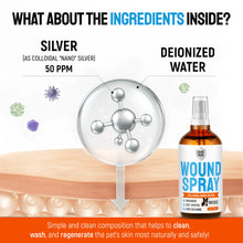 Load image into Gallery viewer, Silver Dog Wound Spray Helps with Hot Spots, Irritations, Bites, Burns, Rashes, Itch, Scratching – Better Use with a Dog Cone to Stop Licking – Safe for Large and Small Breeds – 4 oz
