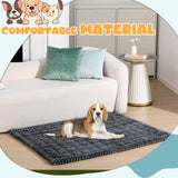 BBTO 53 x 40 Inches Non-Slip Bottom Pet Bed Mat for Car Trunk Large Size Dog Blanket for SUV Dog Backseat Cover with Anti Slip Sticker Travel Hair Resistant Backseat Extenders Cover(Dark Gray)