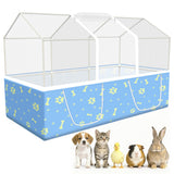 MODESLAB Rabbit Cage, 48" x 24" Large Pet Playpen Enclosure for Small Animal- Guinea Pig, Hamster, Bunny, Puppy, PVC Frame Chicken Coop with Waterproof Tarp & Mesh Cover Indoor Outdoor